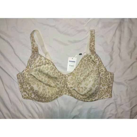 NWT Sz 46DD/E Full Coverage Bra Beige Panther Animal Print Uncia Aisilin - Picture 1 of 7
